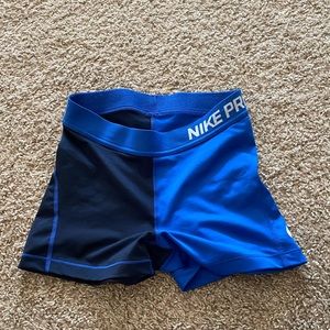 blue nike pro shorts